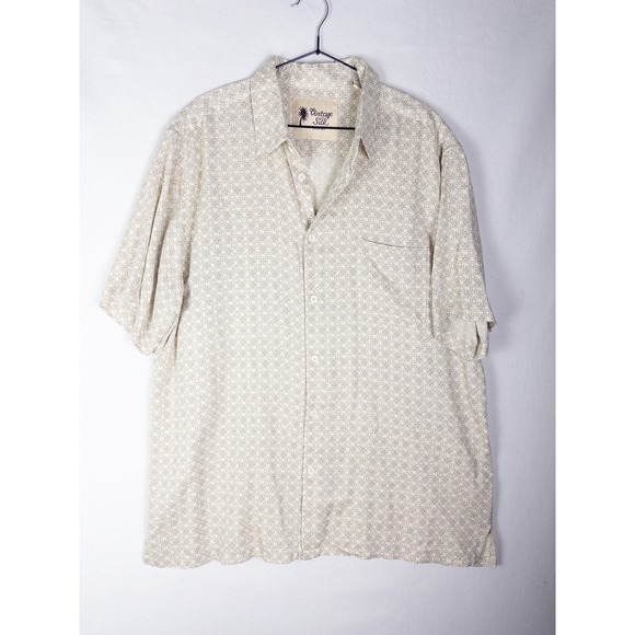 Vintage Silk Other - Vintage Silk Circa 1969 Shirt Mens 2XL Geometric Silk Blend Button Up Coastal
